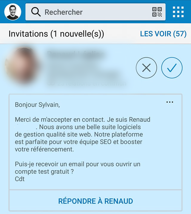 Linkedin mauvaise prospection